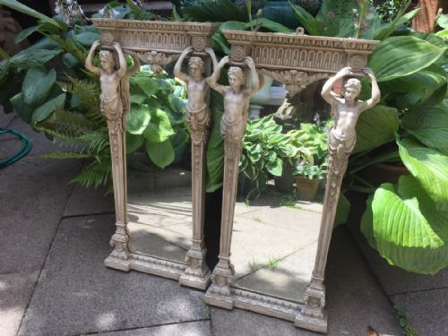 Pair of Small Late C18th Neo-classical Design Pier Mirrors in the Manner of Robert Adam .