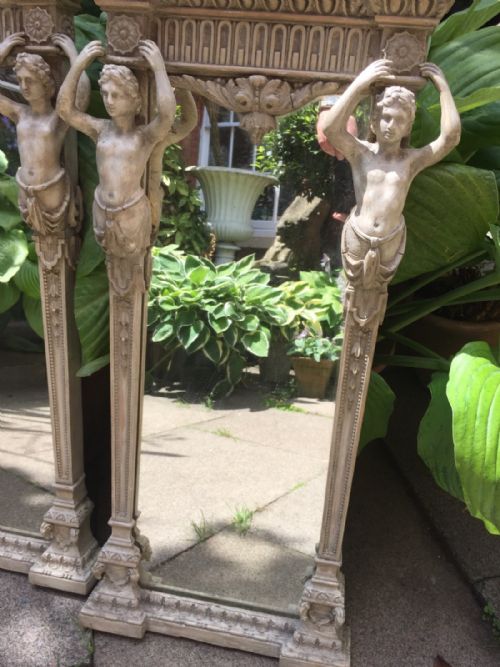 fig 2. Pair of small late C18th Neo-classical design pier mirrors in the manner of Robert Adam .