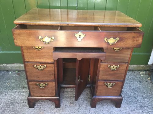 fig 3. Mid C18th George II period mahogany knee-hole desk or dressing table in excellent original condition.