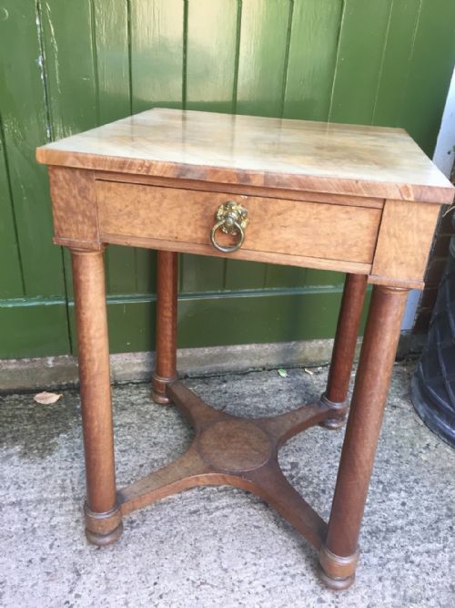 Early C19th Figured Mahogany Table of Empire Design with a Pleasing Faded Patina.