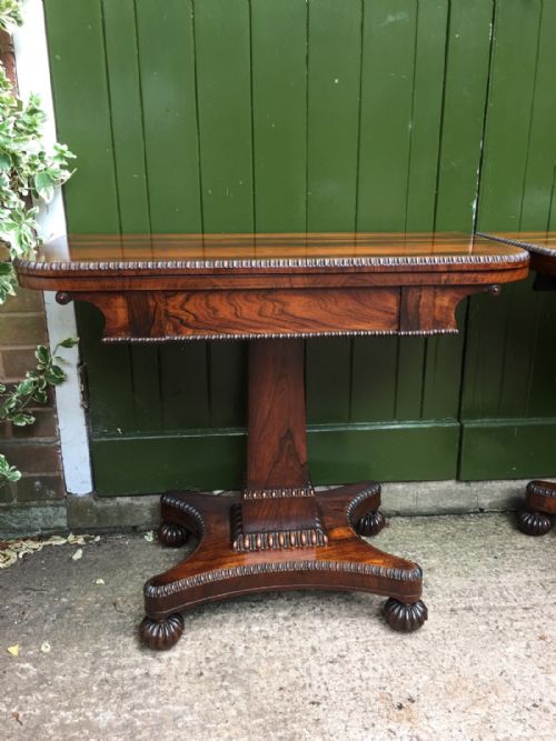 fig 2. Fine pair of early C19th George IV period rosewood fold-over card tables in the manner of Gillows of Lancaster.