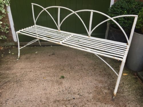 Early C19th Regency Period Iron Bench or Garden Seat of Good Decorative Design  .