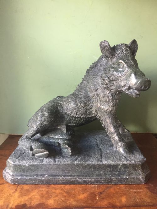 fig 1. Late C19th Italian carved 'Grand Tour' souvenir carved serpentine marble study of