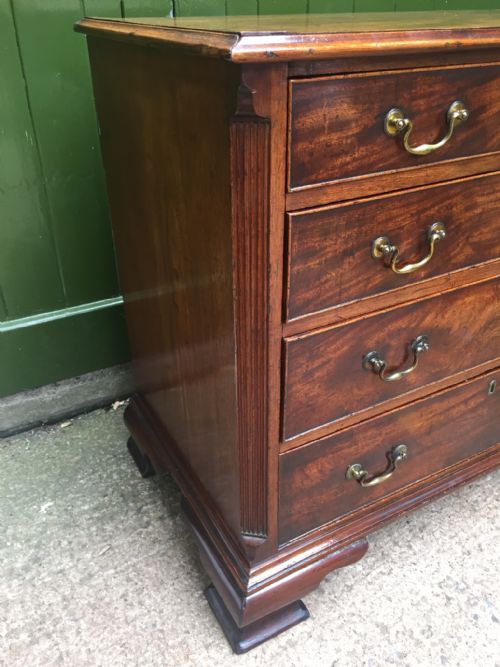 fig 1. Mid C18th George II period mahogany chest of drawers of exceptional colour and originality.