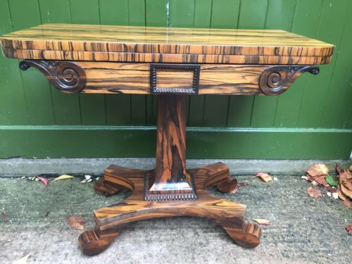 Fine Early C19th Regency Period Coromandel or Calamander Fold-over Card or Gaming Table.