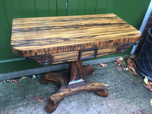 fig 1. Fine early C19th Regency period coromandel or calamander fold-over card or gaming table.