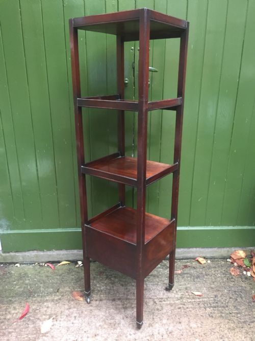 fig 1. Late C18th George III period mahogany etagere of restrained and sophisticated design.