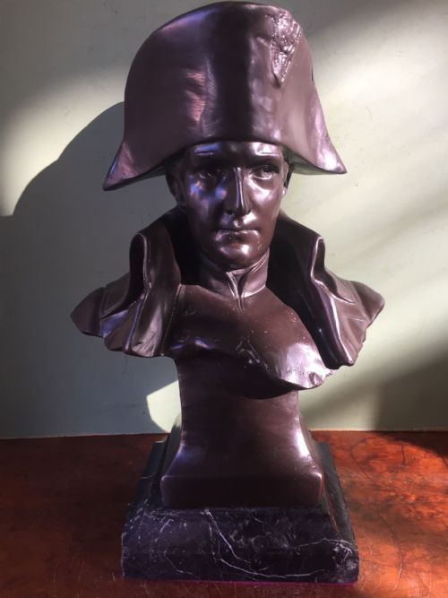 Late C19th French Signed Bronze Bust Study of the Emperor Napoleon Bonaparte.