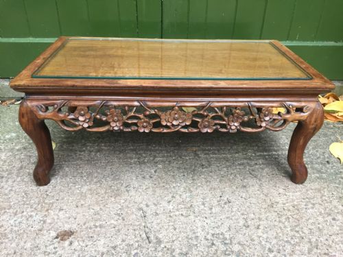 Late C19th/early C20th Chinese Qing Dynasty Carved Hardwood 'Kang' or Opium Table.