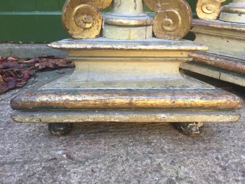 LARGE PAIR OF C18TH GILTWOOD DECORATED BAROQUE STYLE ALTARTYPE CANDLEHOLDERS OF IMPRESSIVE PROPORTIONS - ADDITIONAL PHOTO 11