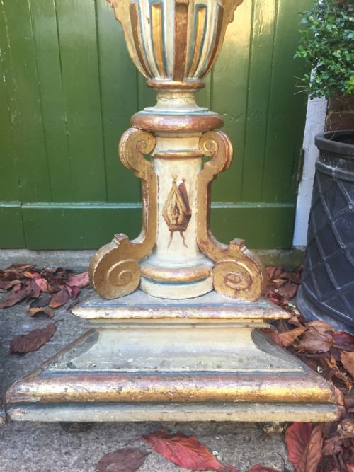LARGE PAIR OF C18TH GILTWOOD DECORATED BAROQUE STYLE ALTARTYPE CANDLEHOLDERS OF IMPRESSIVE PROPORTIONS - ADDITIONAL PHOTO 16