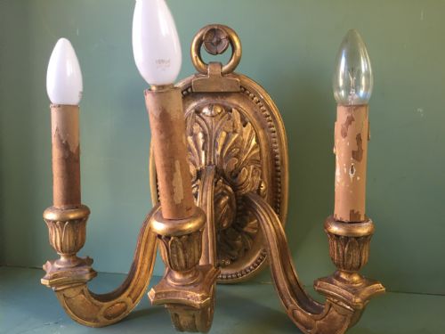 SET OF 4 EARLY C20TH ITALIAN CARVED GILTWOOD 3BRANCH WALLLIGHTS OR SCONCES - ADDITIONAL PHOTO 19