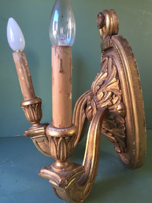 SET OF 4 EARLY C20TH ITALIAN CARVED GILTWOOD 3BRANCH WALLLIGHTS OR SCONCES - ADDITIONAL PHOTO 23