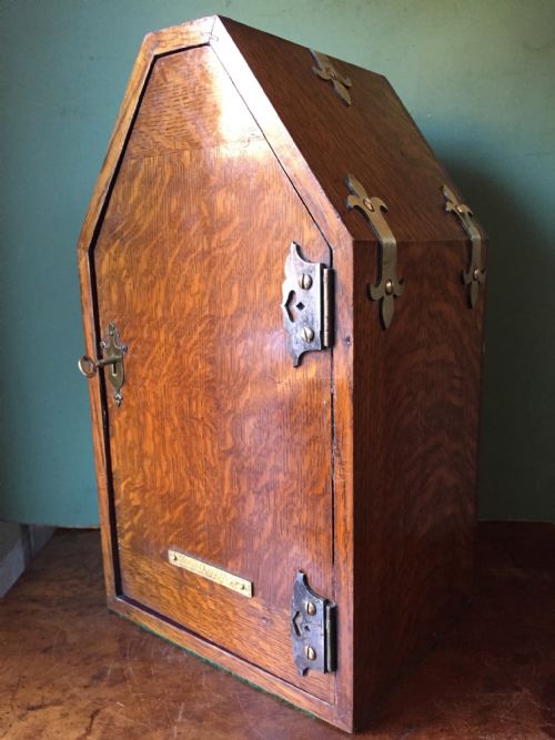 Late C19th Gothic Design 'Country-house' Type Oak Posting or Letter-box by Hardman, Powelland Company.