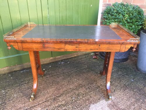 fig 1. C19th William IV period rosewood writing or library table in the manner of Gillows of Lancaster and London.