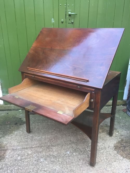 fig 1. Fine mid C18th George II period mahogany architect's or draughtsman’s table of metamorphic design.