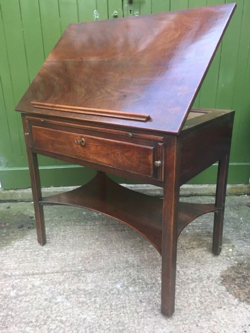 fig 2. Fine mid C18th George II period mahogany architect's or draughtsman’s table of metamorphic design.