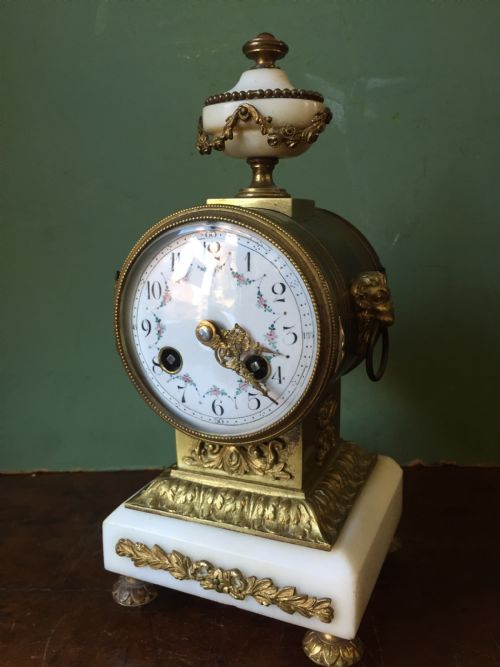 fig 1. C19th French ormolu and alabaster 'drum' clock .