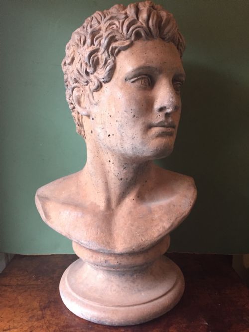 Late C19th/early C20th Terracotta Classical Bust Study of a Young Man , Probably an Athlete.