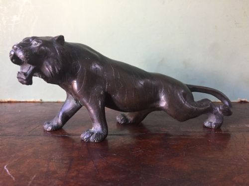 Late C19th Meiji Period Japanese Bronze Model of a Tiger.