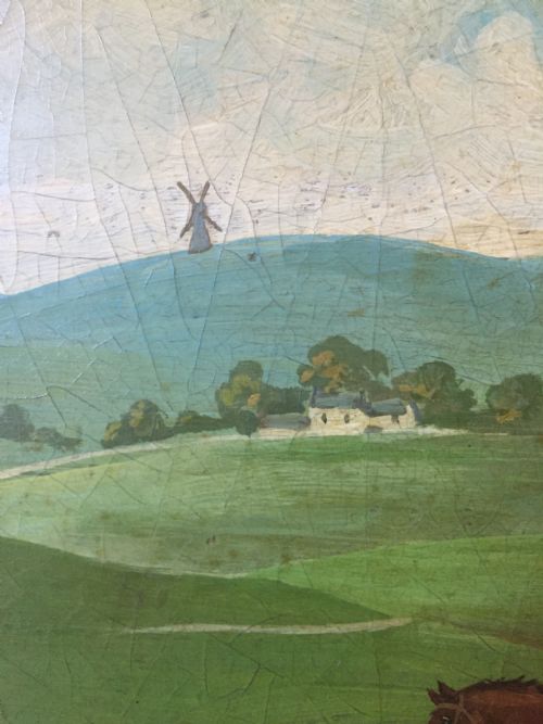 FINE AND RARE EARLY C19TH PAPIERMCH TRAY PAINTED WITH A LANDSCAPE HUNTING SCENE BY JENNENS BETTRIDGE - ADDITIONAL PHOTO 10