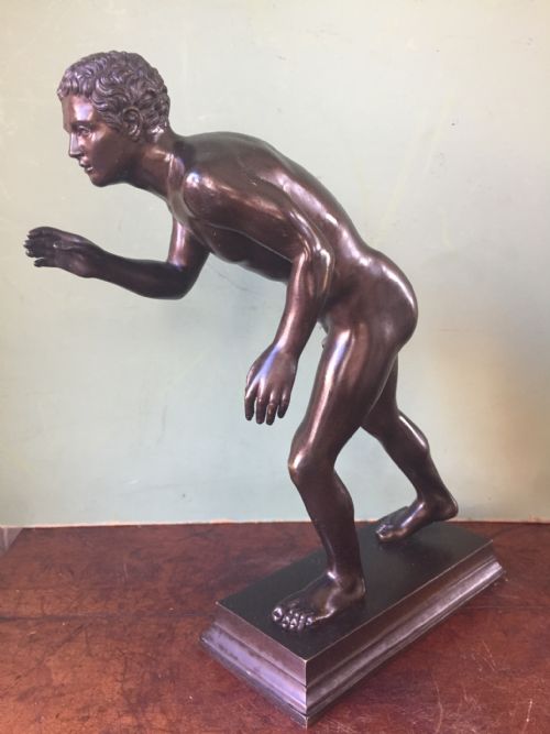 C19th Italian 'Grand Tour' Souvenir Bronze Sculpture After the Antique , of an Athlete.