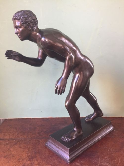 fig 1. C19th Italian 'Grand Tour' souvenir bronze sculpture after the antique , of an athlete.