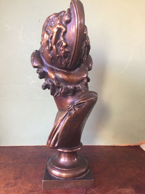 fig 1. Late C19th 'Grand Tour' souvenir bronze bust study of the mythological Greek hero , Ajax.