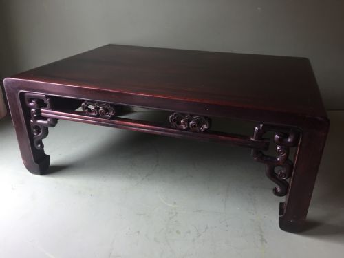 FINE QUALITY RARE LATE C19TH QING DYNASTY CHINESE HARDWOOD SCHOLAR'S TABLE OR STAND IN HONGMU - ADDITIONAL PHOTO 1