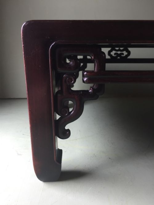 FINE QUALITY RARE LATE C19TH QING DYNASTY CHINESE HARDWOOD SCHOLAR'S TABLE OR STAND IN HONGMU - ADDITIONAL PHOTO 7