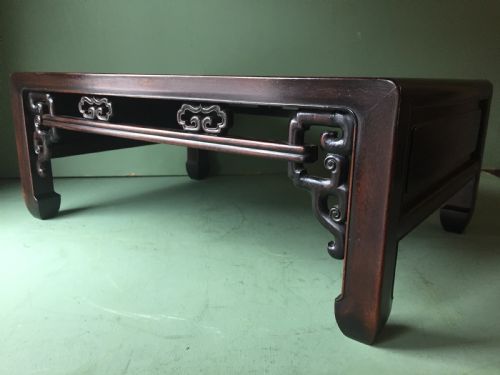 FINE QUALITY RARE LATE C19TH QING DYNASTY CHINESE HARDWOOD SCHOLAR'S TABLE OR STAND IN HONGMU - ADDITIONAL PHOTO 10