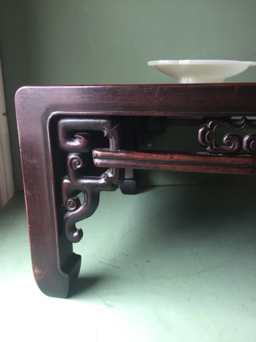 FINE QUALITY RARE LATE C19TH QING DYNASTY CHINESE HARDWOOD SCHOLAR'S TABLE OR STAND IN HONGMU - ADDITIONAL PHOTO 19