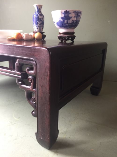 FINE QUALITY RARE LATE C19TH QING DYNASTY CHINESE HARDWOOD SCHOLAR'S TABLE OR STAND IN HONGMU - ADDITIONAL PHOTO 20