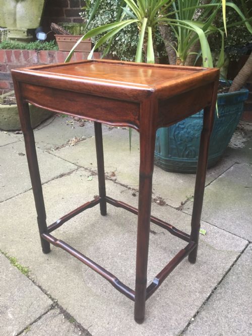 C19th Chinese Qing Dynasty Rectangular Hardwood Lamp or Occasional Table.