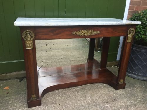 Early C19th French Mahogany Empire Design Mahogany Console Table .