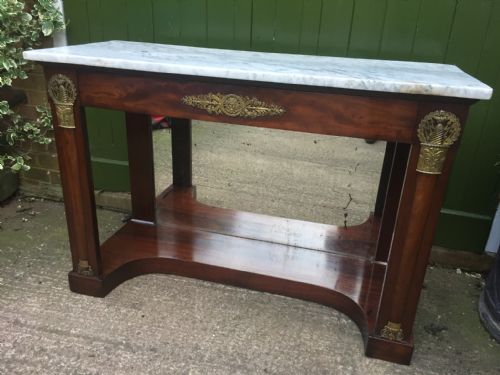 fig 1. Early C19th French mahogany Empire design mahogany console table .