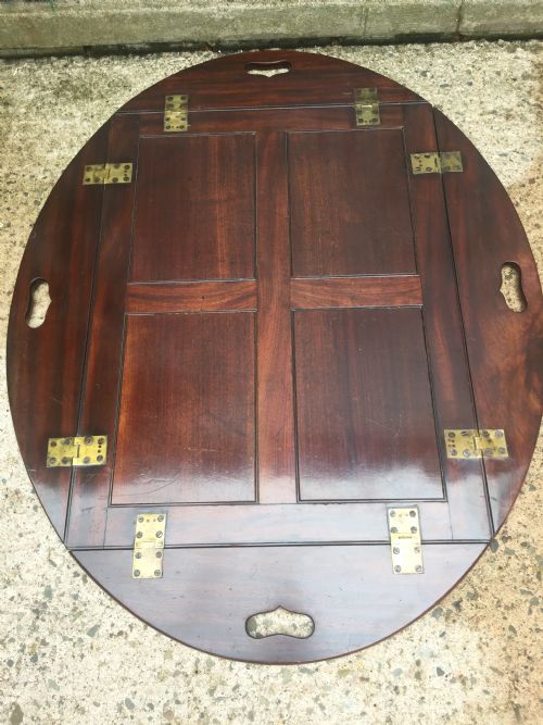 Late C18th/early C19th George III Period Mahogany Butler's Tray with Hinged Folding Sides.
