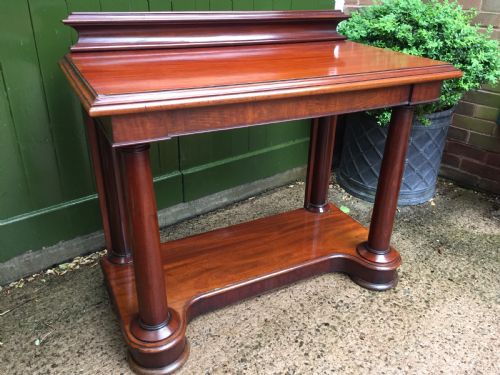 EARLY C19TH WILLIAM IV PERIOD MAHOGANY CONSOLE OR HALL TABLE OF CLASSICAL EMPIRICAL ARCHITECTURAL INSPIRATION - ADDITIONAL PHOTO 4