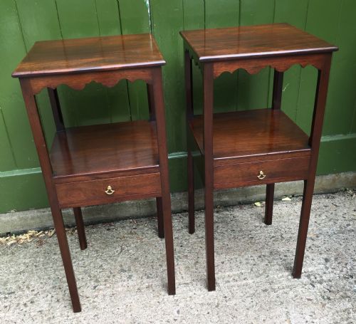 Pair of Late C19th/early C20th George III Period Style Mahogany Bedside Tables or Night-stands.