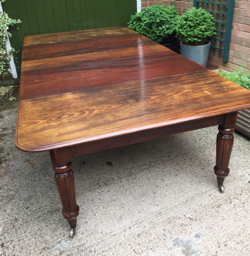 fig 1. Early C19th Regency period mahogany extending dining table with 3 original additional leaves .