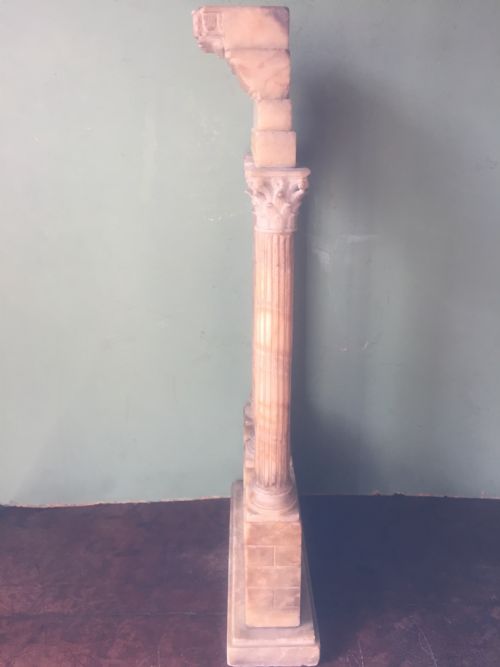 fig 4. Finely carved Italian late C19th alabaster 'Grand Tour' souvenir model of the Temple of Castor & Pollux .
