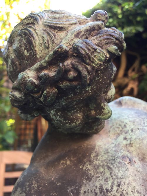 fig 1. Large late C19th Italian 'Grand Tour' souvenir bronze figure , after the antique, of The Drunken Faun of Pompeii .
