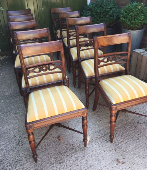 fig 1. Fine set of 10 early C19th Scottish Regency period mahogany dining chairs.