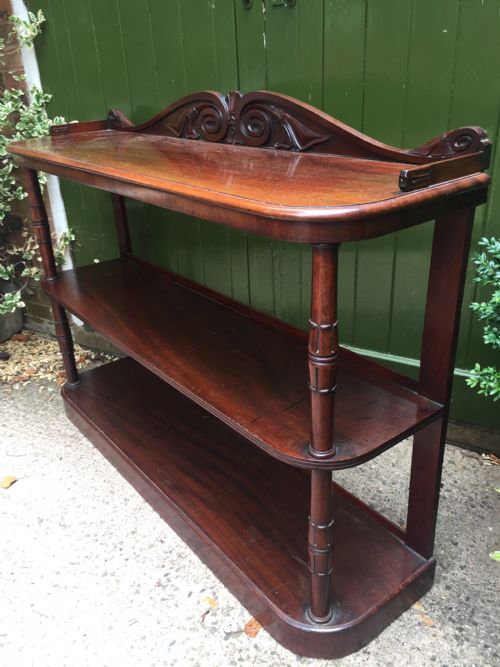 EARLY C19TH GEORGE IV PERIOD MAHOGANY 3TIER BUFFET OR SERVING DISPLAY STAND - ADDITIONAL PHOTO 3