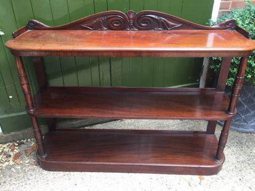 EARLY C19TH GEORGE IV PERIOD MAHOGANY 3TIER BUFFET OR SERVING DISPLAY STAND - ADDITIONAL PHOTO 5
