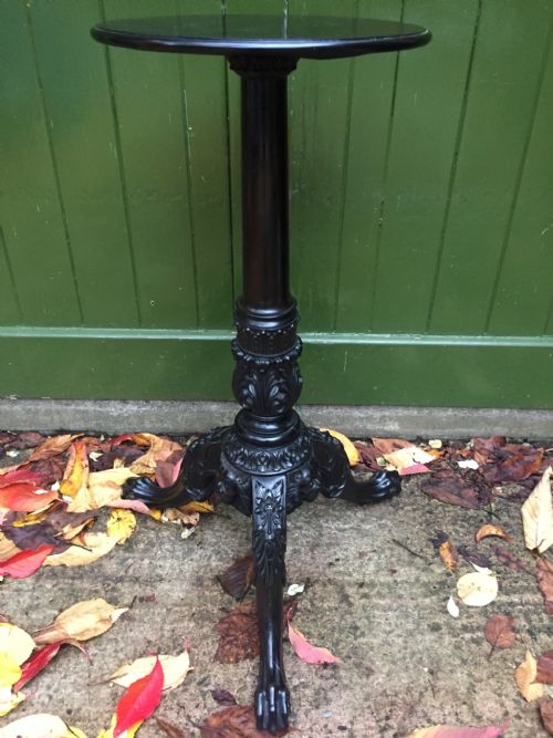 fig 2. Rare mid C19th Anglo-Indian carved solid ebony candlestand of outstanding quality.