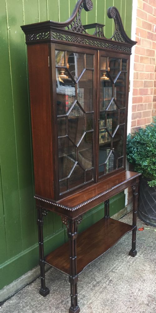 LATE C19TH CHIPPENDALE REVIVAL MAHOGANY ASTRAGAL GLAZED CABINETONSTAND - ADDITIONAL PHOTO 15