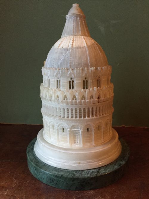 fig 3. C19th Italian carved alabaster 'Grand Tour' souvenir model of the Baptistery, Pisa , Italy.