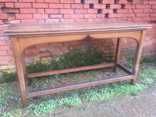 LATE C19TH EARLY C20TH OAK SERVING OR HALL TABLE OF REFORMED GOTHIC STYLE IN THE MANNER OF AWN PUGIN - ADDITIONAL PHOTO 1