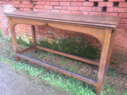 LATE C19TH EARLY C20TH OAK SERVING OR HALL TABLE OF REFORMED GOTHIC STYLE IN THE MANNER OF AWN PUGIN - ADDITIONAL PHOTO 2